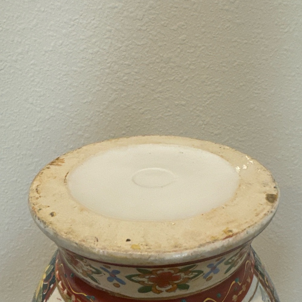 Chinese Antique Double Handle Porcelain Hand Painted Baluster Vase 16 in… - Picture 8 of 12